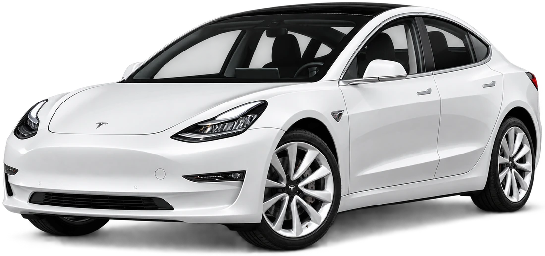 White Tesla Model 3